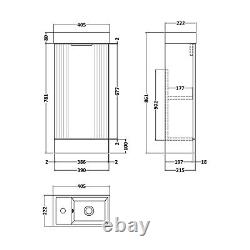 Nuie Bathroom Anthracite Floor Standing Basin Vanity Unit & Sink Compact 400mm