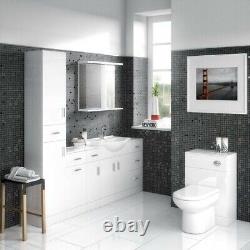 Nuie Bathroom Basin Vanity Unit & Sink 550mm 1 Tap Hole Modern White
