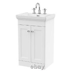 Nuie Classique 500mm Basin Vanity Unit 3 Tap Hole Traditional Bathroom Sink Unit