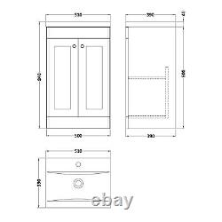 Nuie Classique 500mm Floorstanding Basin Vanity Unit Satin Green Bathroom Unit