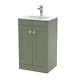 Nuie Classique 500mm Floorstanding Satin Green Vanity Unit Minimalist Basin Unit