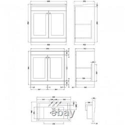 Nuie Classique Floor Standing 2-Door Vanity Unit with Traditional Basin 800mm Wi