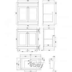 Nuie Classique Floor Standing 2-Door Vanity Unit with Traditional Basin 800mm Wi