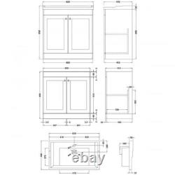 Nuie Classique Floor Standing 2-Door Vanity Unit with Traditional Basin 800mm Wi