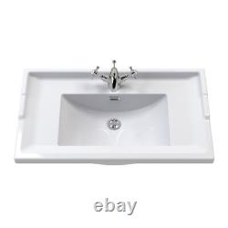 Nuie Classique Floor Standing 2-Door Vanity Unit with Traditional Basin 800mm Wi