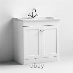 Nuie Classique Floor Standing 2-Door Vanity Unit with Traditional Basin 800mm Wi