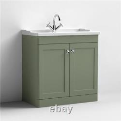 Nuie Classique Floor Standing 2-Door Vanity Unit with Traditional Basin 800mm Wi