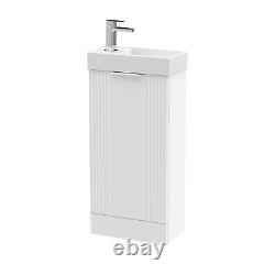 Nuie Compact 400mm Floor Standing Basin Vanity Unit & Sink Bathroom Modern White