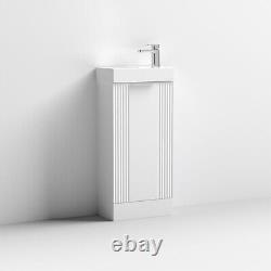 Nuie Compact 400mm Floor Standing Basin Vanity Unit & Sink Bathroom Modern White