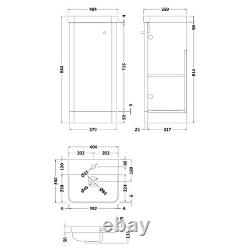 Nuie Core 400mm Floor Standing 1-Door Basin Vanity Unit Gloss White Bathroom