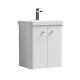 Nuie Core 500mm Wall Mounted 2-door Basin Vanity Unit White Modern Bathroom Sink
