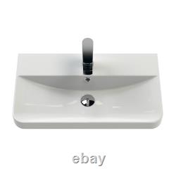 Nuie Core 600mm Floor Standing 2-Door Basin Vanity Unit Gloss White Modern Unit