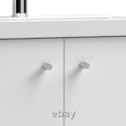 Nuie Core 600mm Floor Standing 2-Door Basin Vanity Unit Gloss White Modern Unit