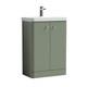 Nuie Core 600mm Floor Standing 2-door Basin Vanity Unit Satin Green Modern Unit