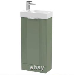 Nuie Deco 400mm Satin Green Compact Vanity Unit with Basin