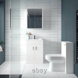 Nuie Eden Floor Standing 2-Door Vanity Unit Basin 1 Gloss White 600mm Wide