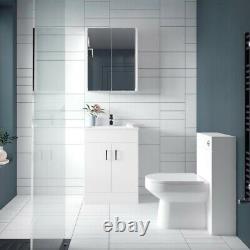 Nuie Eden Floor Standing 2-Door Vanity Unit and Basin 2 Gloss White 500mm