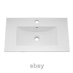 Nuie Eden Floor Standing 3-Door Vanity Unit Basin 2 Gloss White 800mm Wide