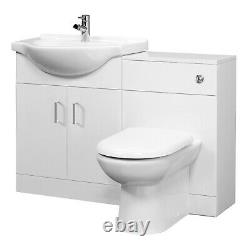 Nuie Saturn Combination Furniture Pack Round Basin WC Unit 1 Tap Hole