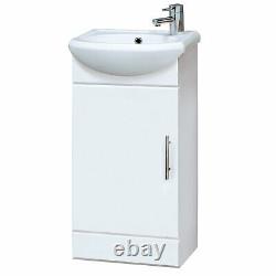 Nuie Sienna Floor Standing Vanity Unit with Basin 400mm Gloss White 1 Taphole