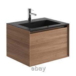 Oak Effect Vanity Unit Bathroom Sink Worktop Floor Wall Natural Wood 600mm 750mm