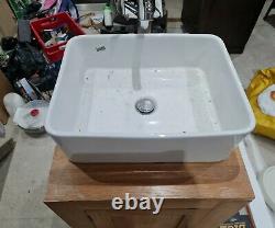 Oak Vanity Unit Cabinet Cloakroom Bathroom Wash Stand with Basin Sink & Tap