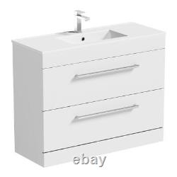 Orchard Derwent white floorstanding vanity unit and ceramic basin 1000mm