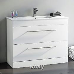 Orchard Derwent white floorstanding vanity unit and ceramic basin 1000mm