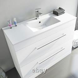 Orchard Derwent white floorstanding vanity unit and ceramic basin 1000mm