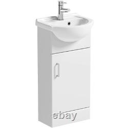 Orchard Eden white cloakroom floorstanding vanity unit and ceramic basin 410mm