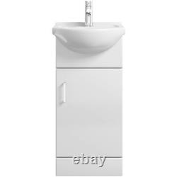 Orchard Eden white cloakroom floorstanding vanity unit and ceramic basin 410mm