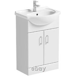 Orchard Eden white floorstanding vanity unit and ceramic basin 550mm