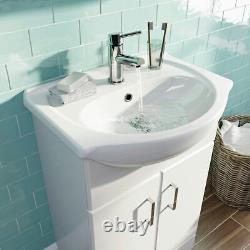 Orchard Eden white floorstanding vanity unit and ceramic basin 550mm