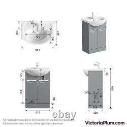 Orchard Elsdon stone grey floorstanding vanity unit and ceramic basin 550mm
