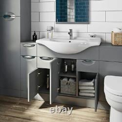 Orchard Elsdon stone grey floorstanding vanity unit and ceramic basin 850mm