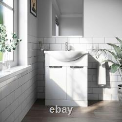 Orchard Elsdon white floorstanding vanity unit and ceramic basin 650mm