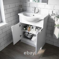 Orchard Elsdon white floorstanding vanity unit and ceramic basin 650mm