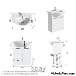 Orchard Elsdon white floorstanding vanity unit and ceramic basin 650mm