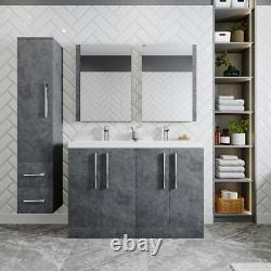 Orchard Kemp riven grey floorstanding double vanity unit and basin 1200mm