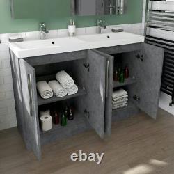 Orchard Kemp riven grey floorstanding double vanity unit and basin 1200mm