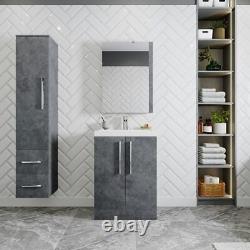 Orchard Kemp riven grey floorstanding vanity unit and basin 600mm