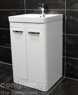 Pacific Curved Bathroom Vanity Sink Units Ceramic Basin White 500mm 600mm