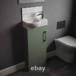 Pastille Floorstanding Compact Cloakroom Pistachio Vanity Unit + Basin 400mm