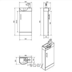 Pastille Floorstanding Compact Cloakroom Pistachio Vanity Unit + Basin 400mm