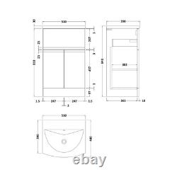 Rapture Floor Standing Vanity Basin Unit with Curved Ceramic Basin Tap Not Incl