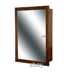 Recessed Bathroom Mirror Cabinet Vanity Unit 800mm White Ebony Beige Storage