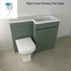 Reed Green Bathroom Combined Furniture 1100mm L Shape Vanity Unit Rh Lh Basin