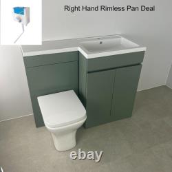 Reed Green Bathroom Combined Furniture 1100mm L Shape Vanity Unit RH LH Basin