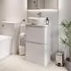 Regis Forma White Gloss Freestanding Countertop Vanity Unit With Roubaix White B