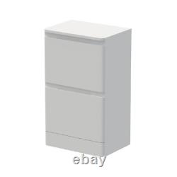 Regis Forma White Gloss Freestanding Countertop Vanity Unit with Roubaix White B